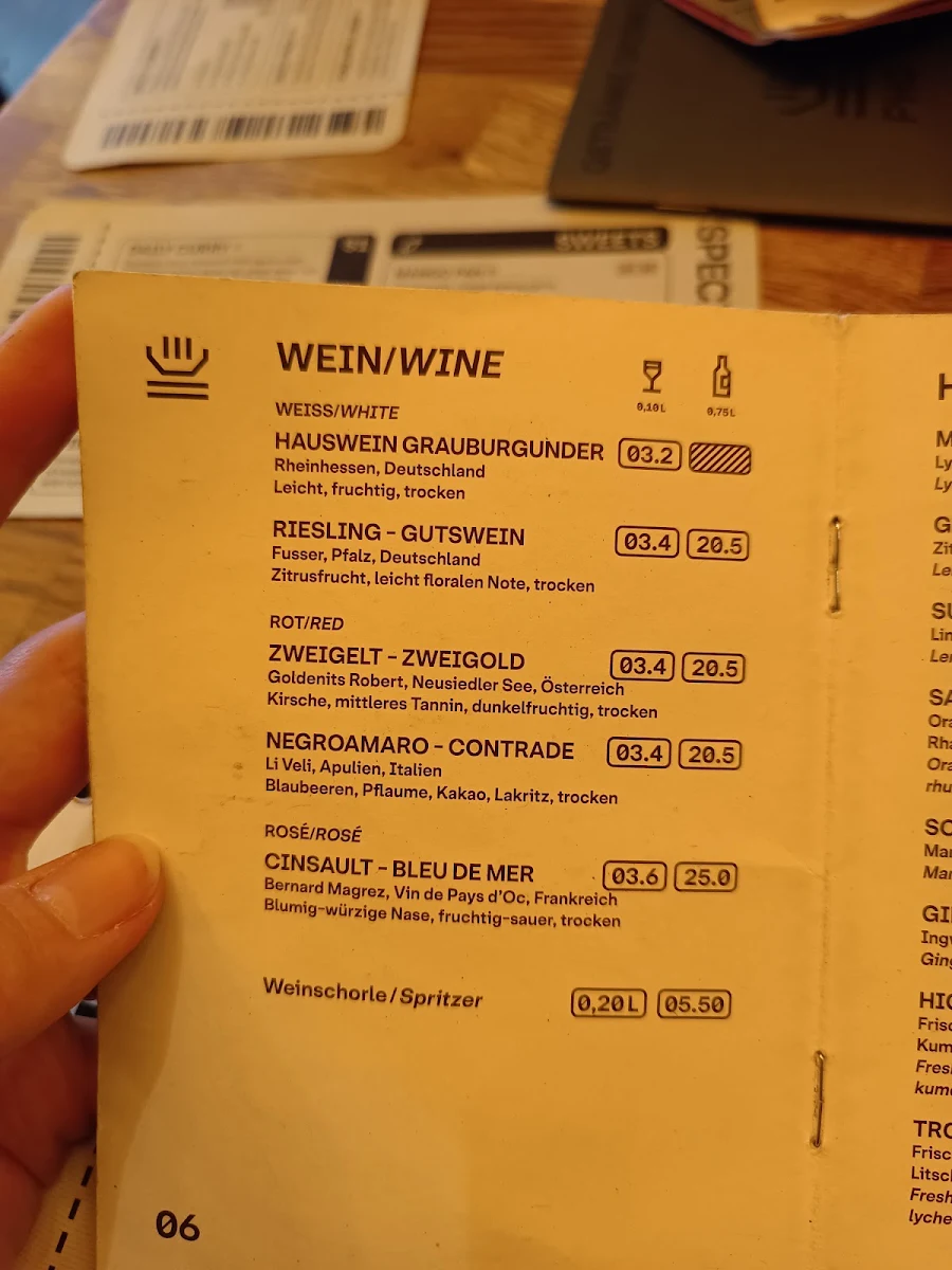 Speisekarte, PHO - Noodlebar (Kreuzberg)