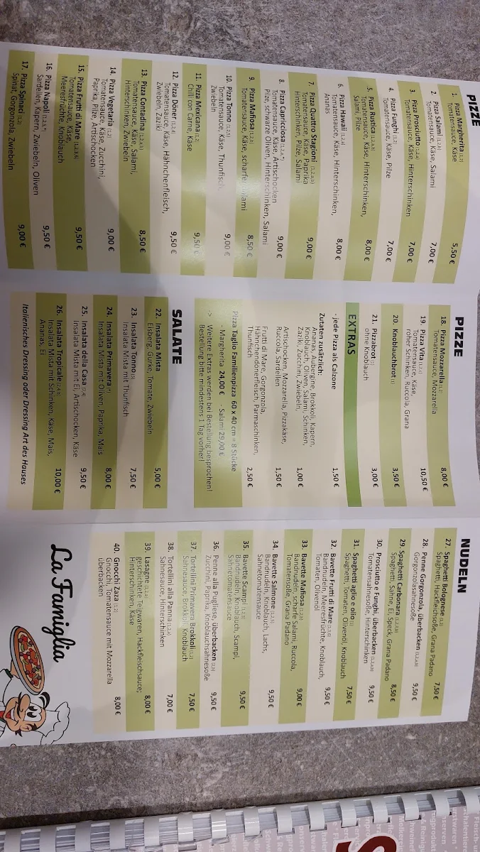 Speisekarte, La Famiglia