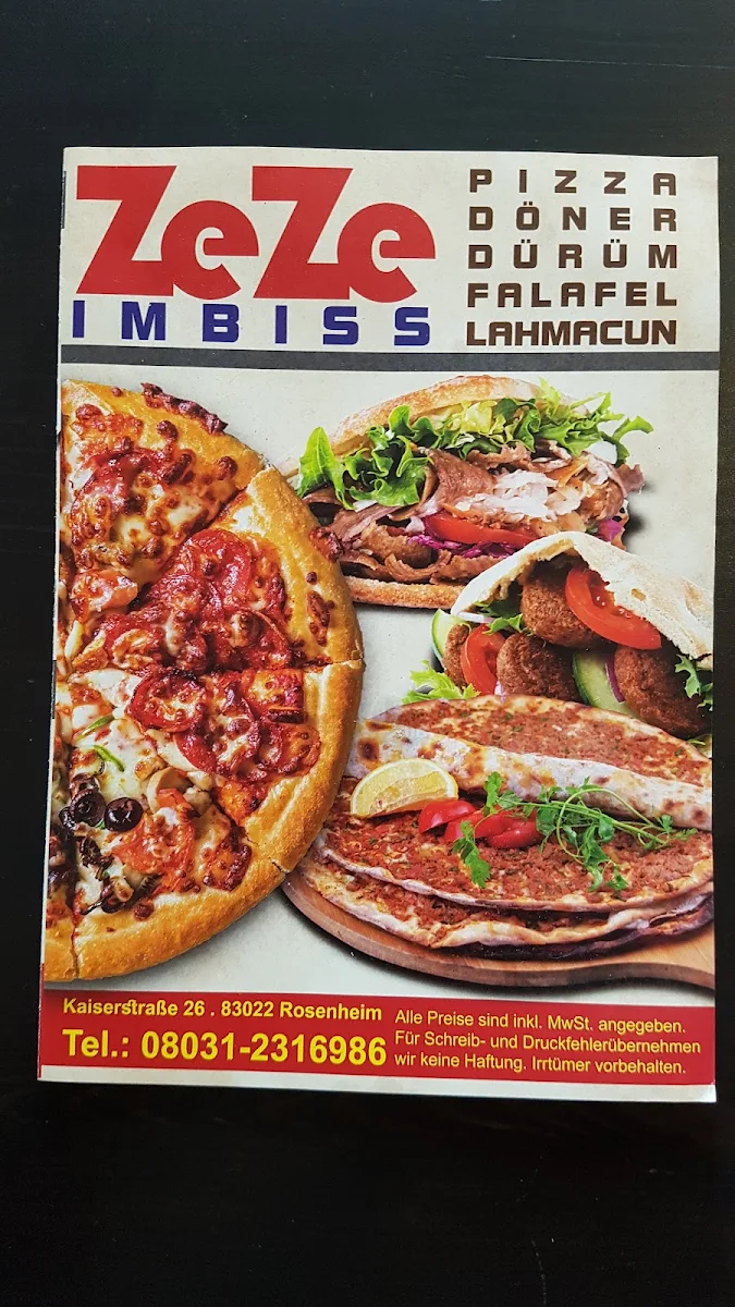Speisekarte, Zeze Imbiss