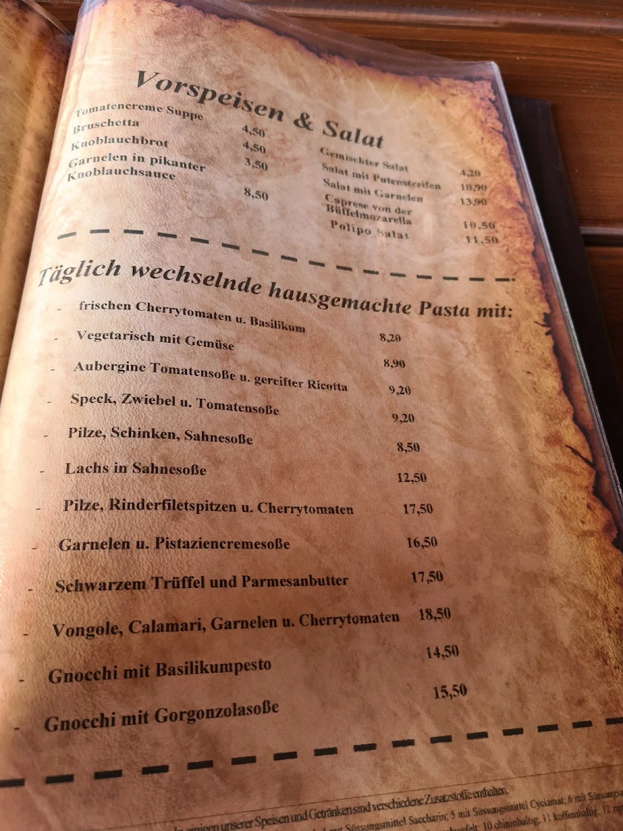 Speisekarte, Schlemmeria Im Moos