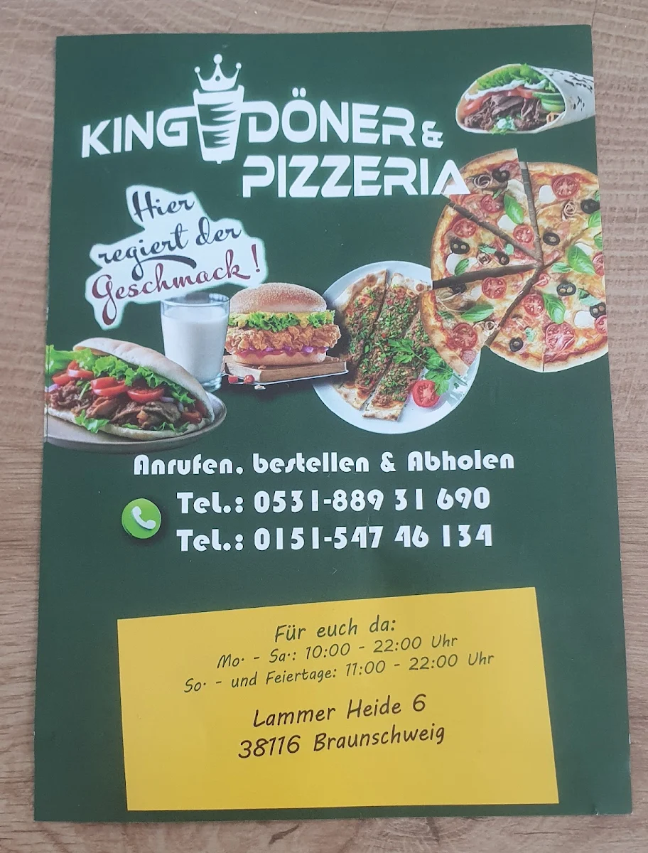 Speisekarte, KINGDÖNER&PIZZERIA