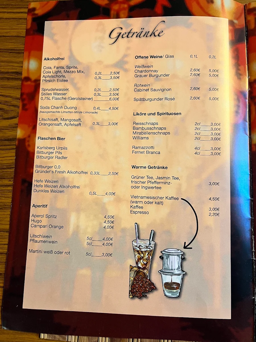 Speisekarte, Bistro Little Saigon
