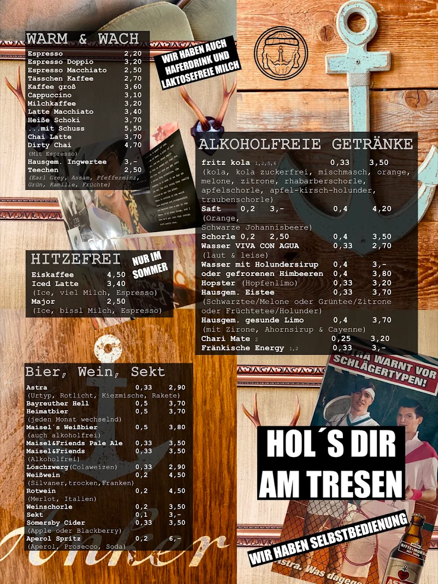 Speisekarte, Heimathafen Bayreuth