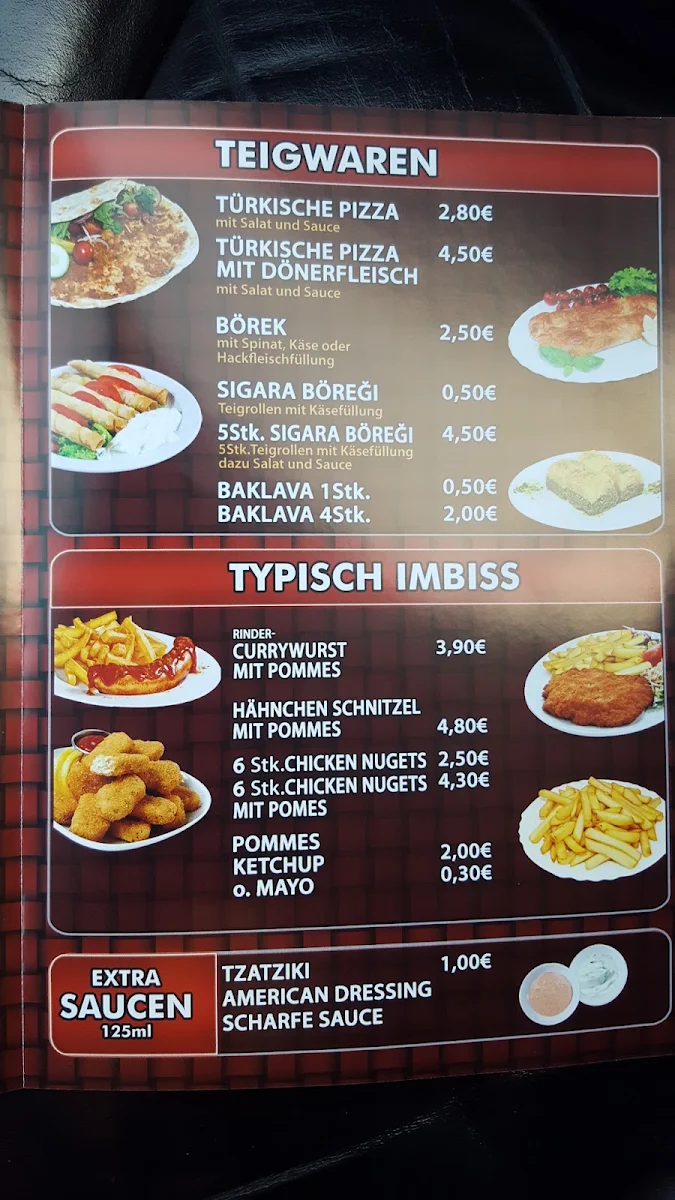 Speisekarte, Boberg Döner Pizza Haus