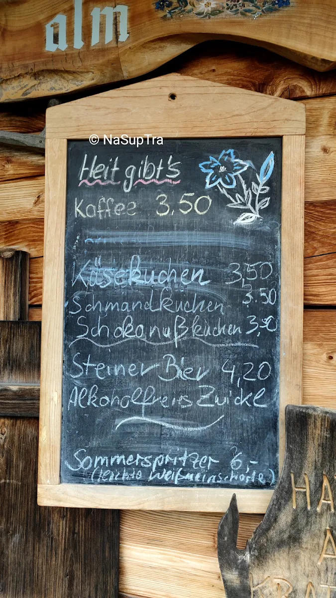 Speisekarte, Stoibenmöseralm