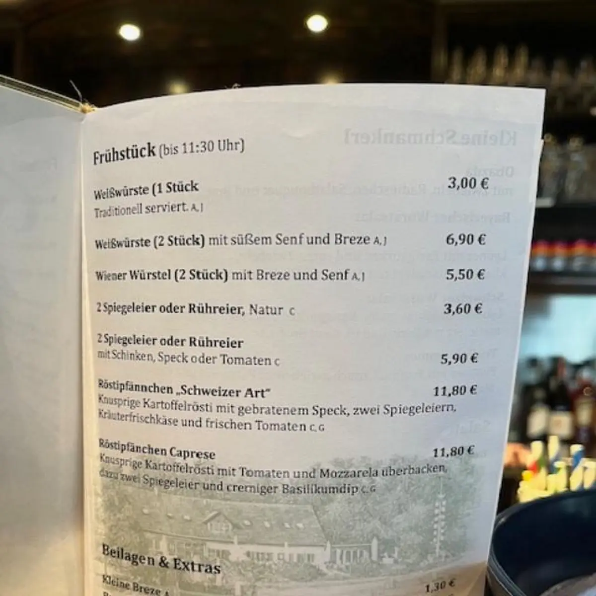 Speisekarte, Restaurant Dodos