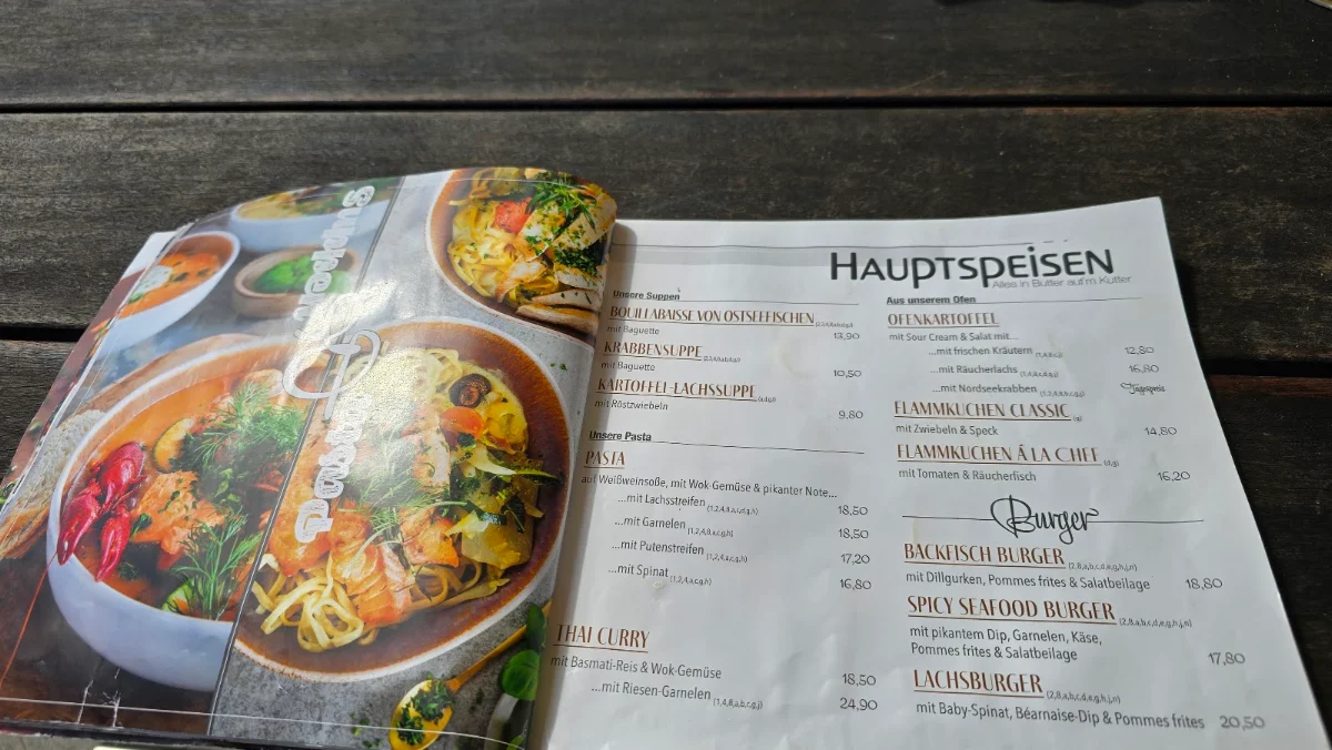 Speisekarte, Falkenthal Seafood – Restaurant Kurpromenade