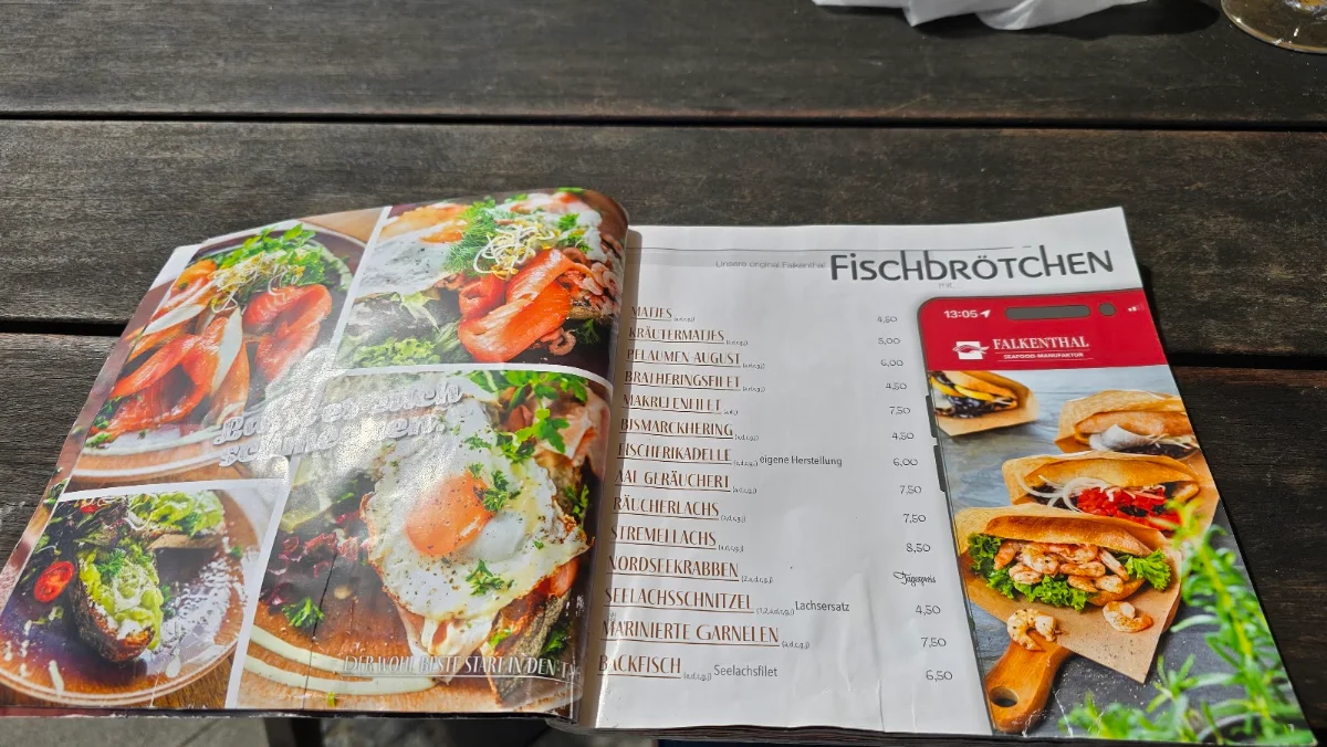Speisekarte, Falkenthal Seafood – Restaurant Kurpromenade
