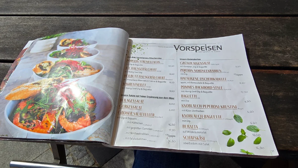 Speisekarte, Falkenthal Seafood – Restaurant Kurpromenade