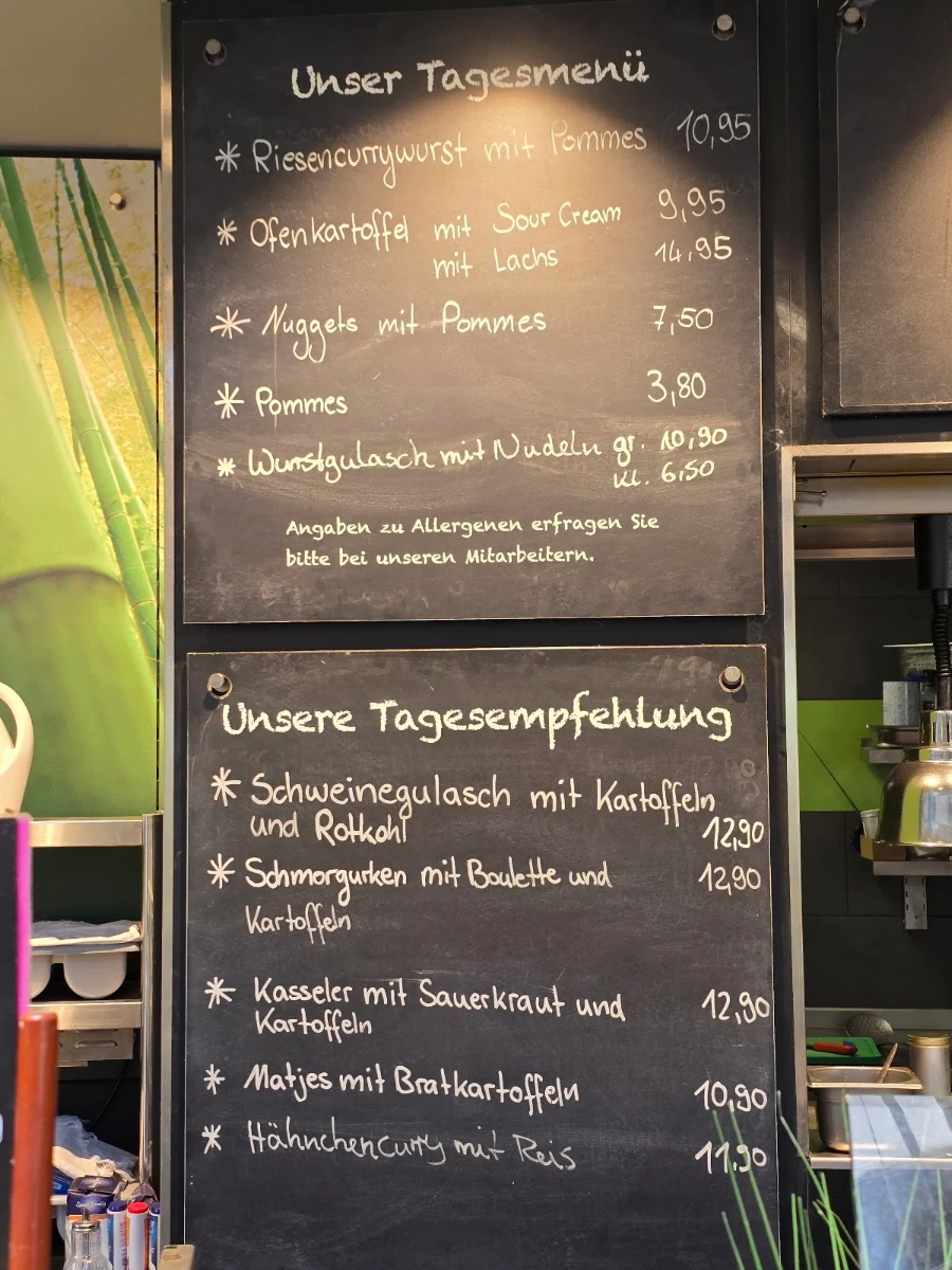 Speisekarte, Restaurant Bambusgarten