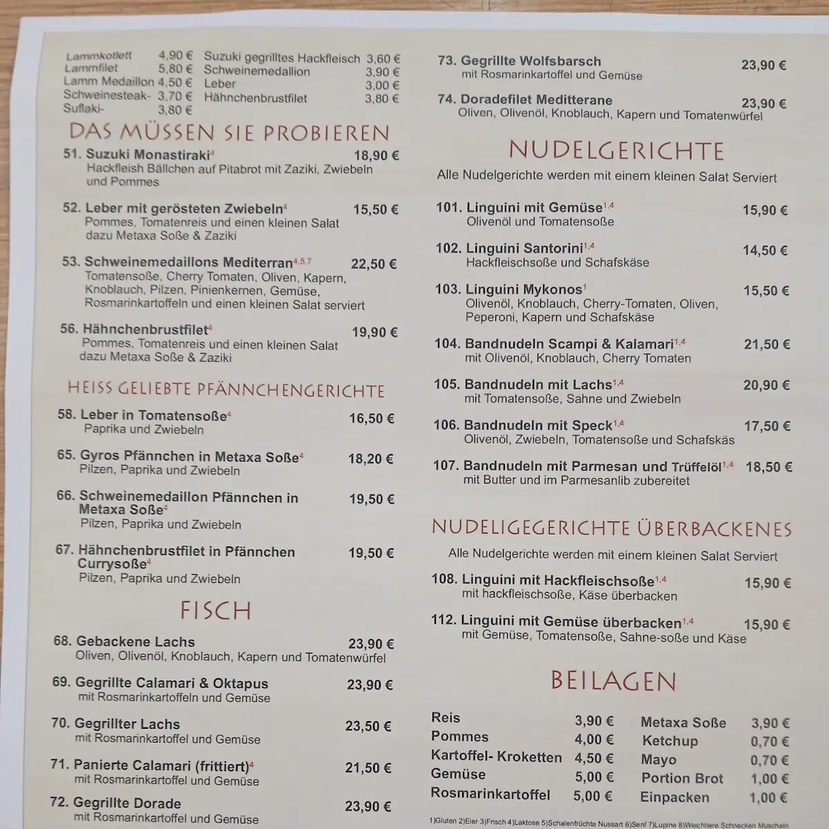 Speisekarte photo 2