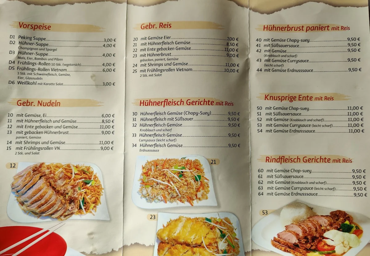 Speisekarte, Asia Pho Viet Duc