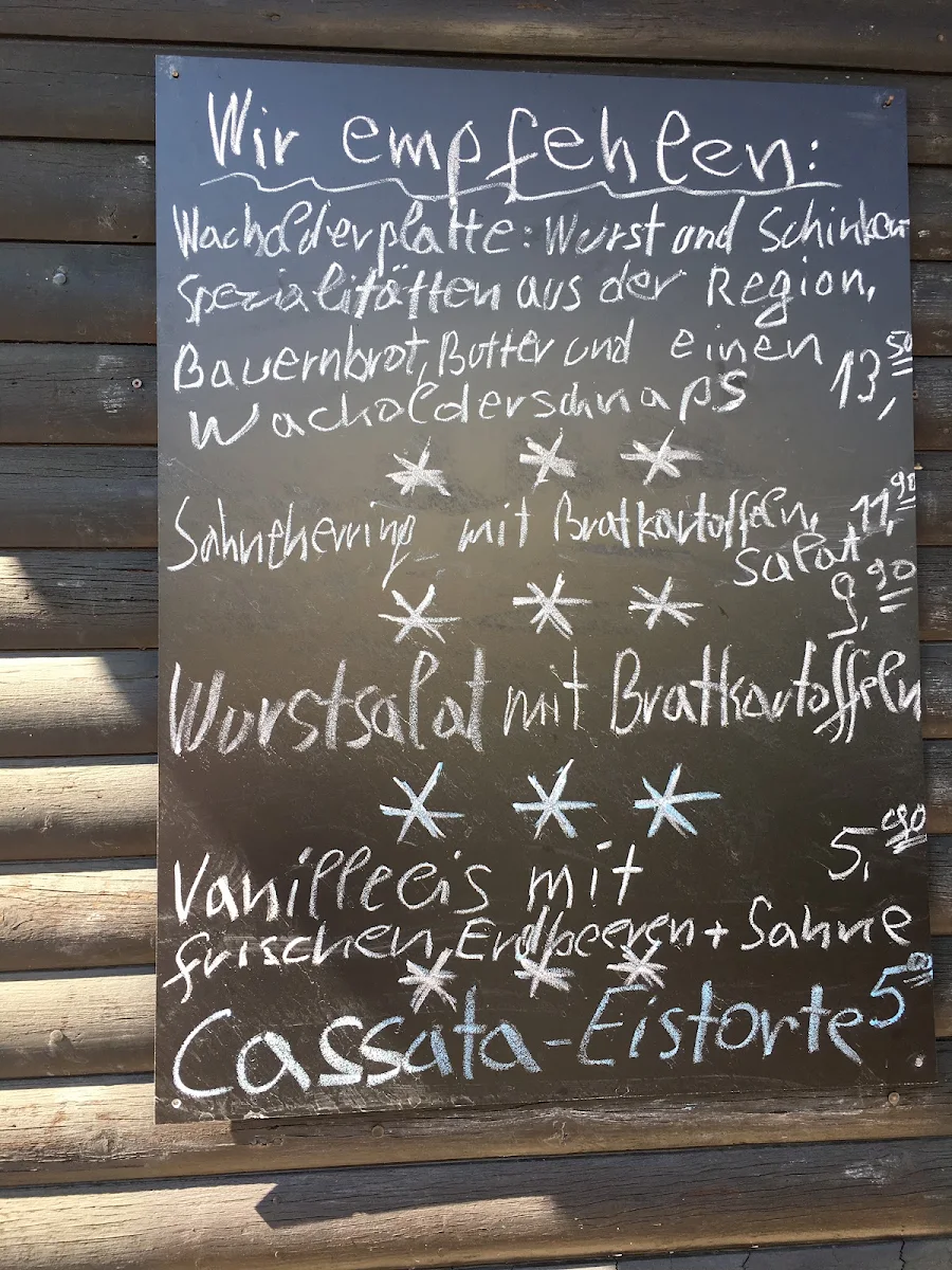 Speisekarte, Wacholderhütte
