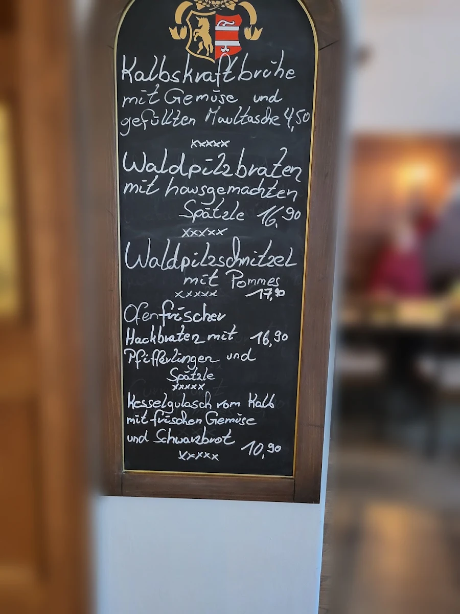 Speisekarte, Zum Roth