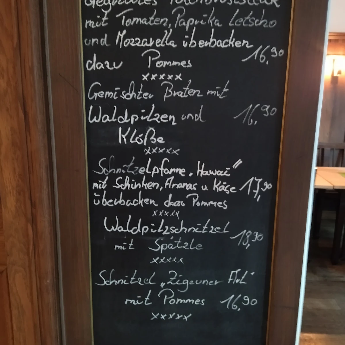 Speisekarte, Zum Roth
