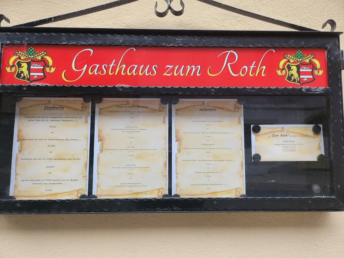 Speisekarte, Zum Roth