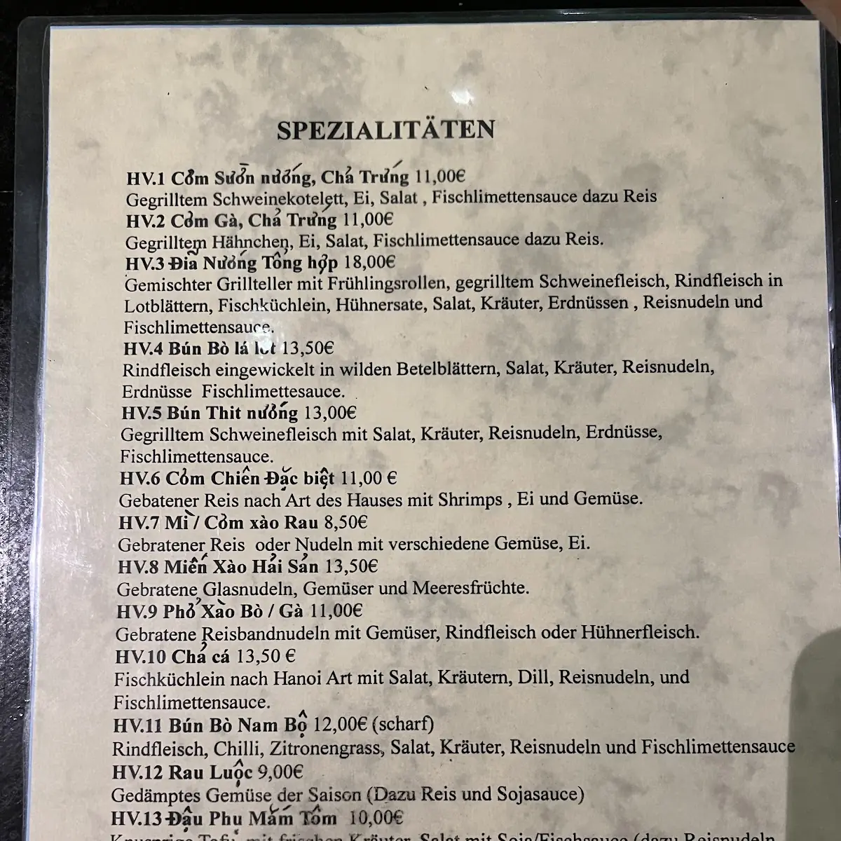 Speisekarte, Huong Viet