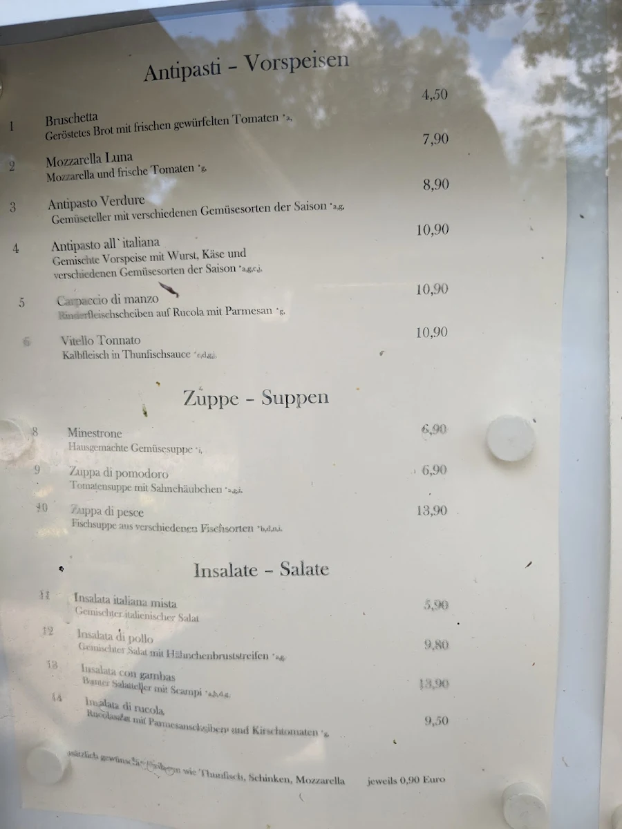 Speisekarte, Bella Italia da Alessandro