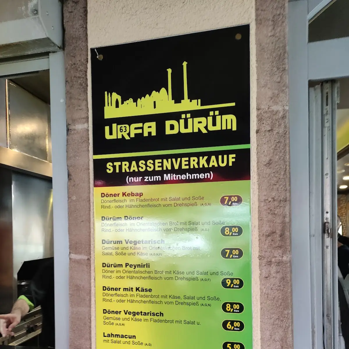 Speisekarte, Urfa Dürüm Döner Nürnberg