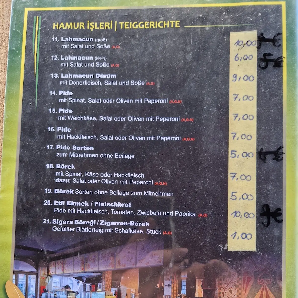 Speisekarte, Urfa Dürüm Döner Nürnberg
