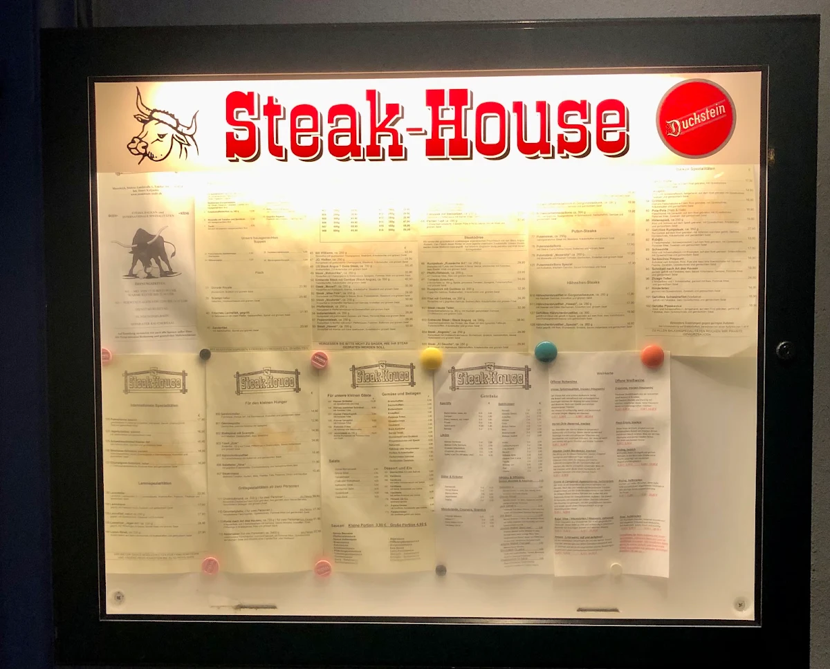 Speisekarte, Steak-House-Stuhr