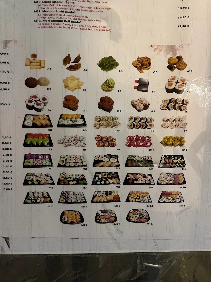 Speisekarte, Wonderful Sushi