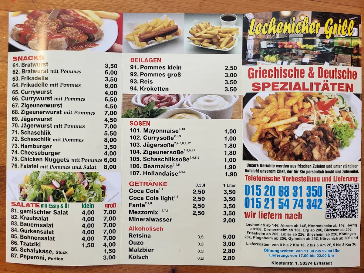 Speisekarte, Lechenicher Grill Erftstadt