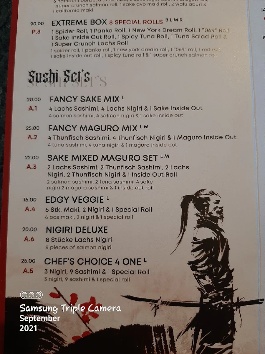 Speisekarte, Phyo7 Sushi Bar & Japanese Fusion