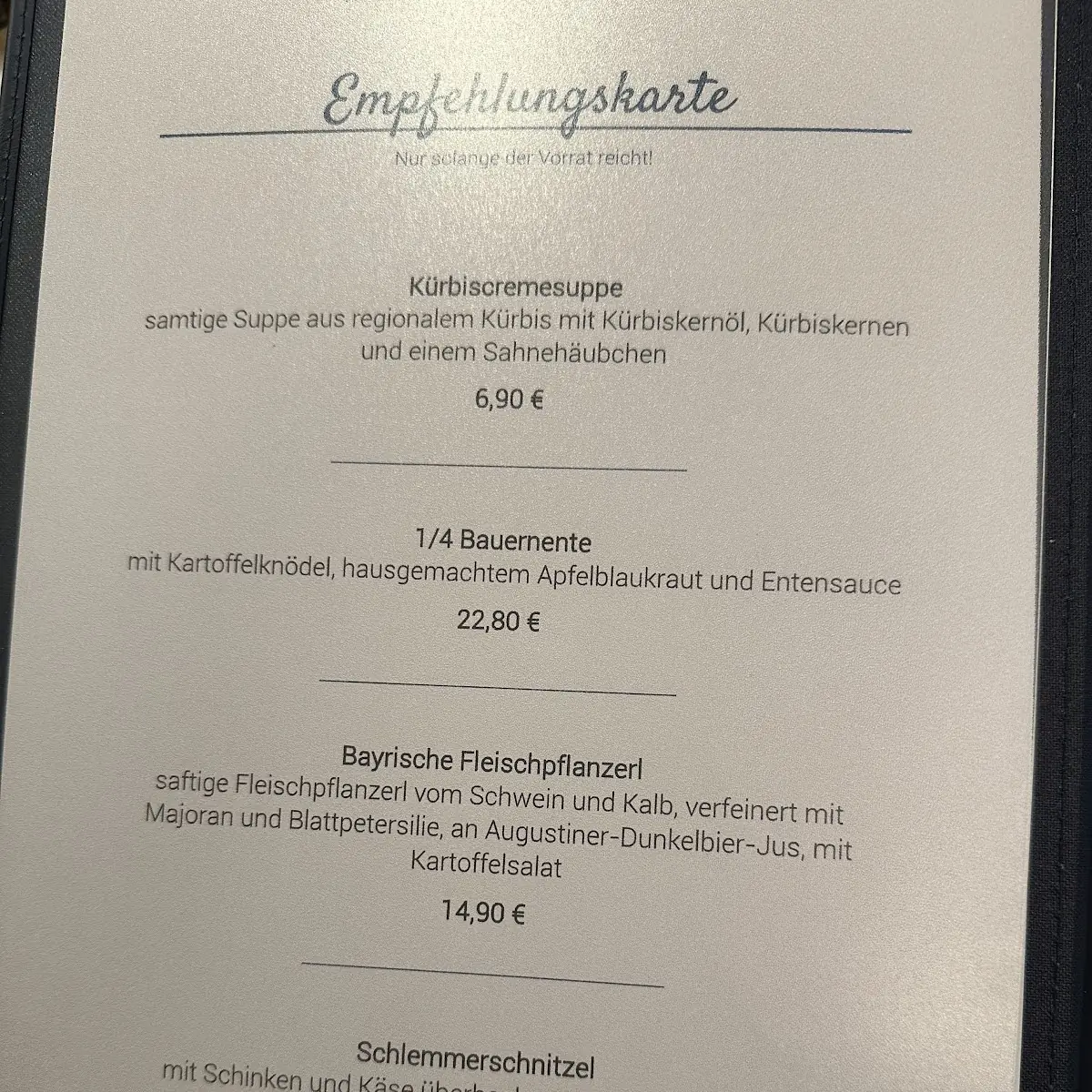 Speisekarte photo 4