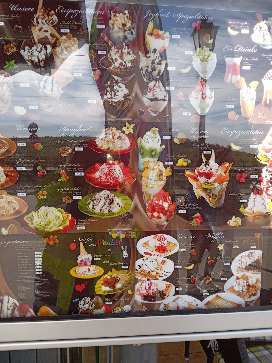Speisekarte, Eiscafé Tirreno