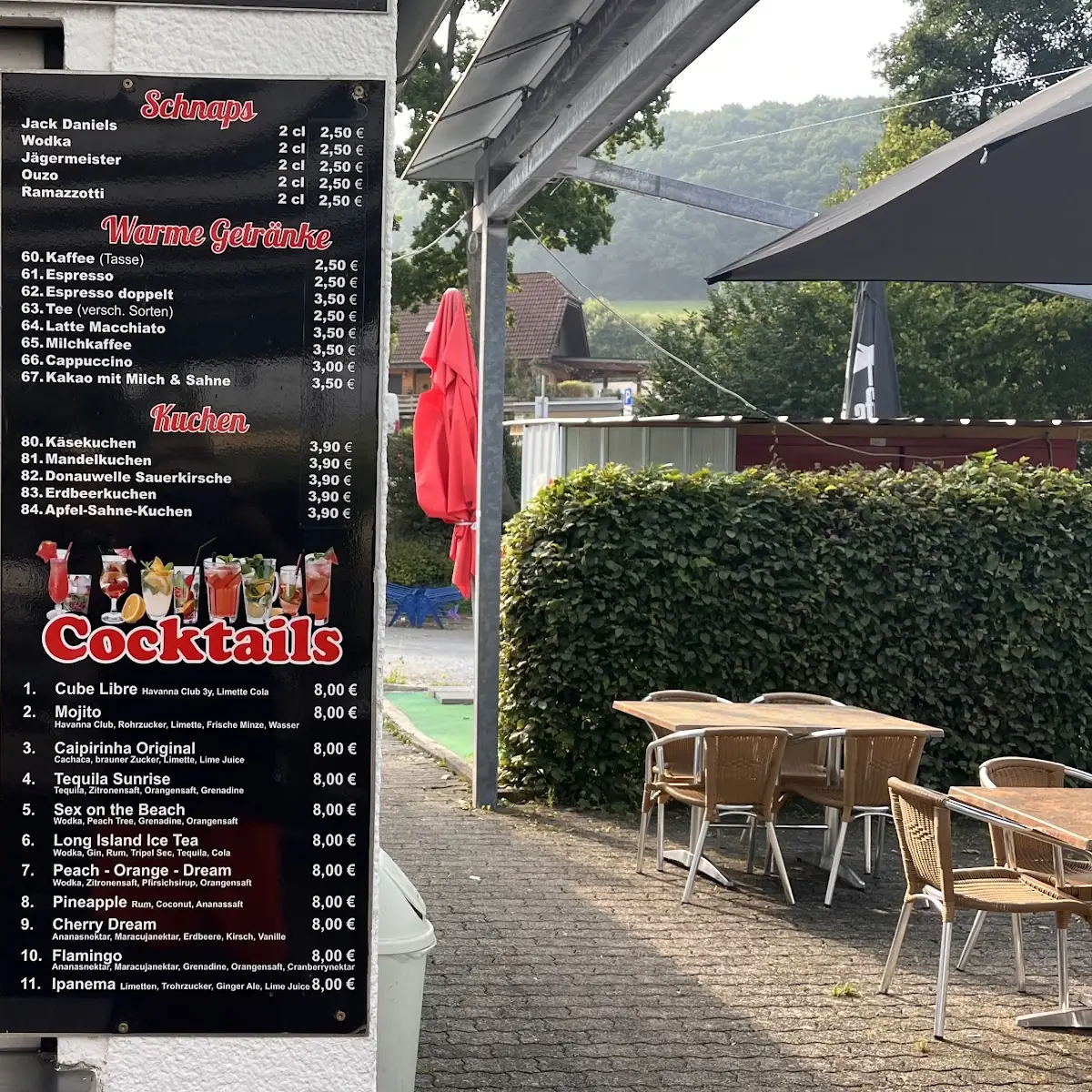 Speisekarte, Pizzeria
