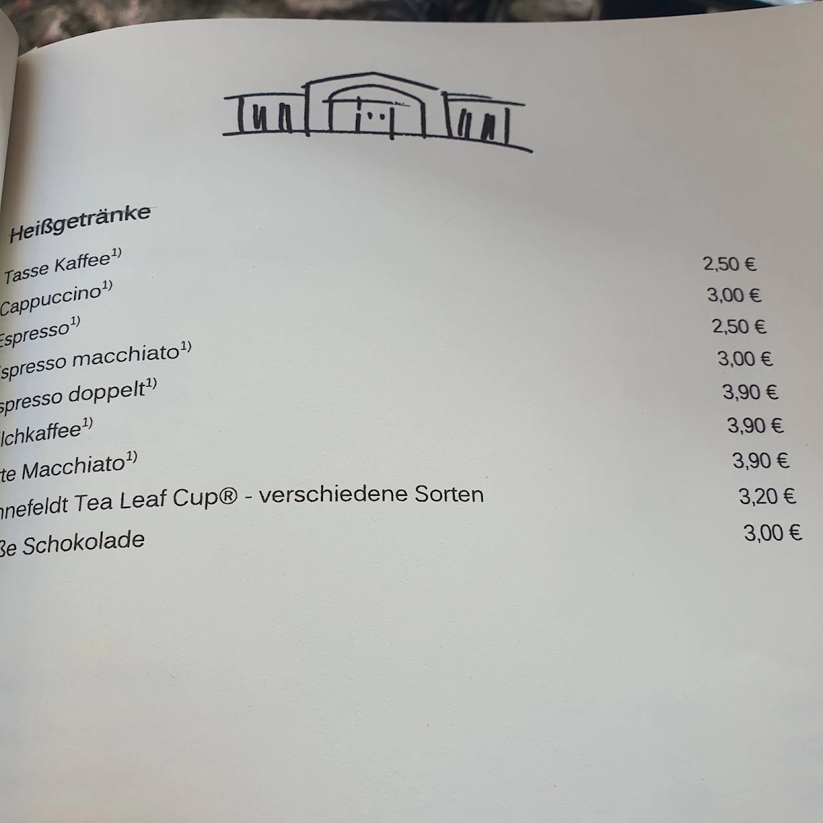 Speisekarte, Straßenbahndepot Heiligensee