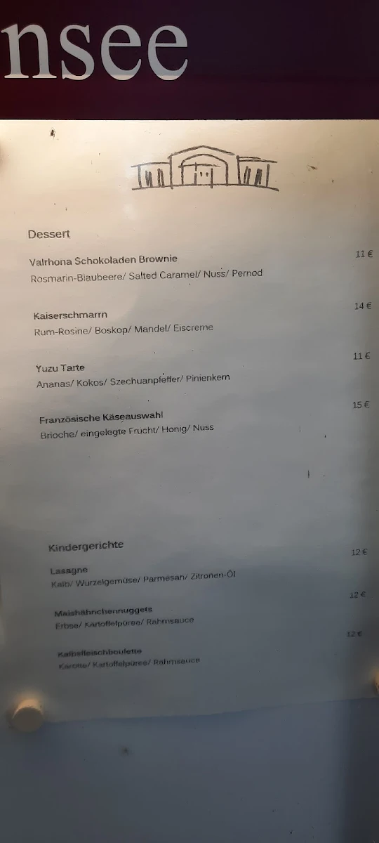 Speisekarte, Straßenbahndepot Heiligensee