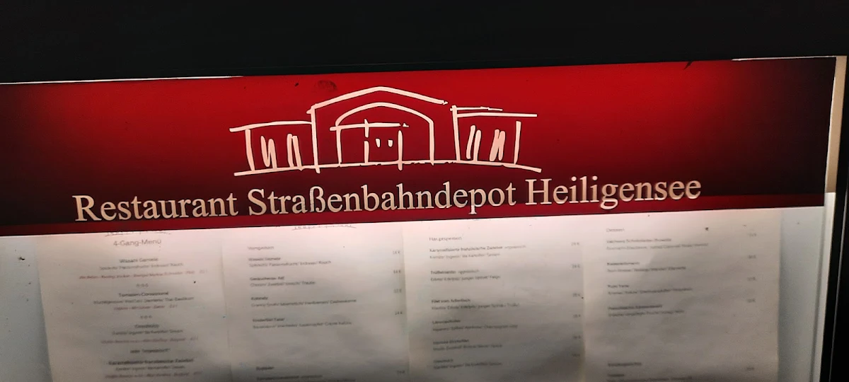 Speisekarte, Straßenbahndepot Heiligensee