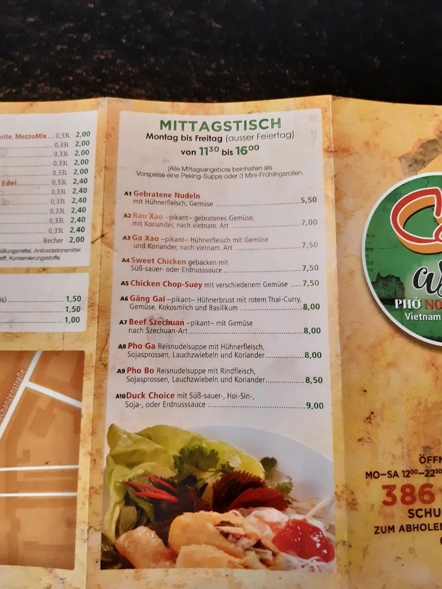 Speisekarte, CAO Asia
