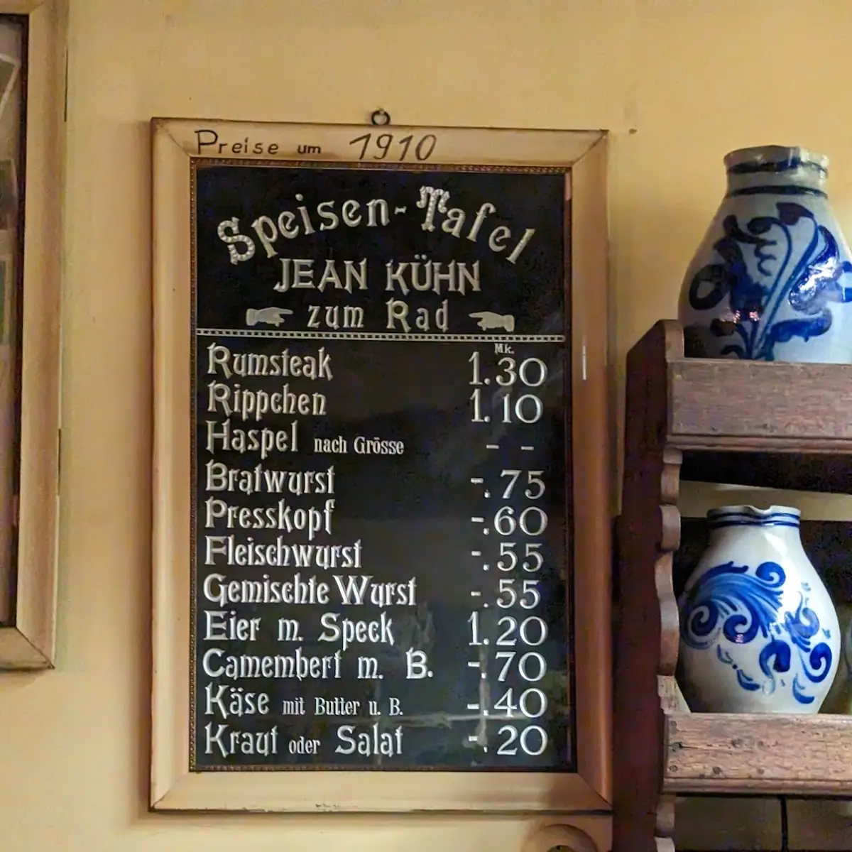 Speisekarte, Zum Rad
