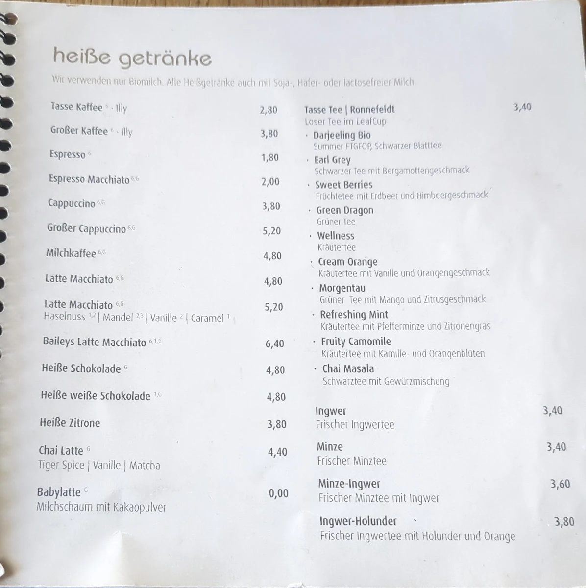 Speisekarte photo 2