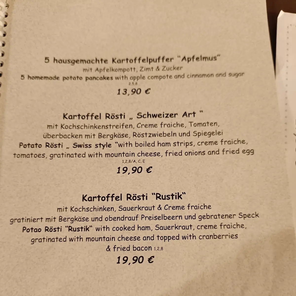 Speisekarte photo 5