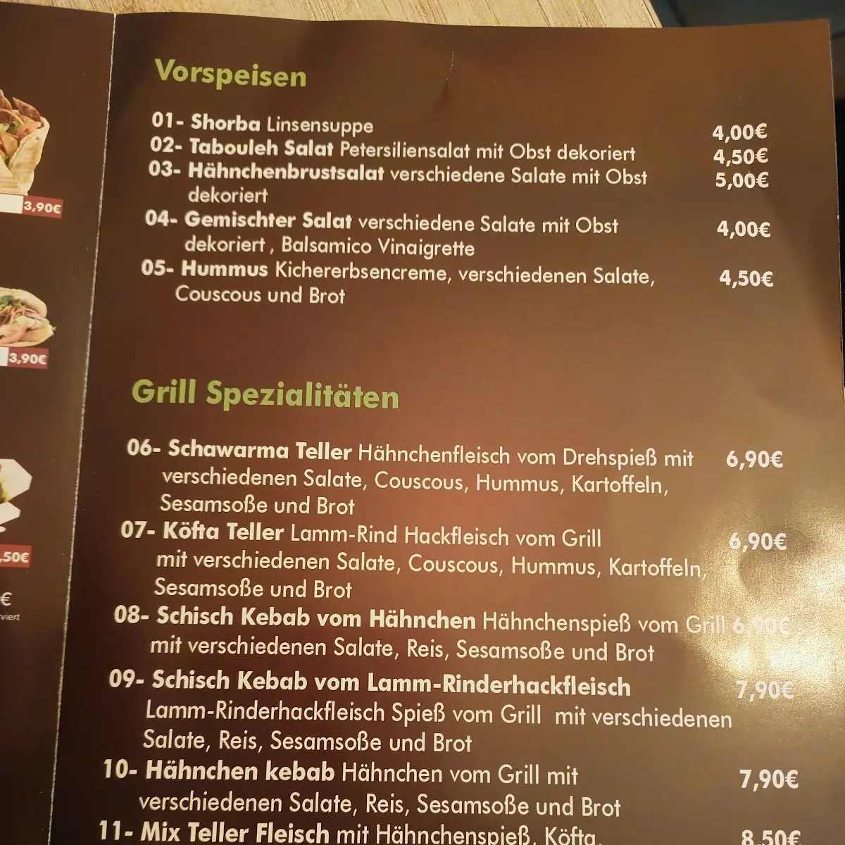 Speisekarte photo 2