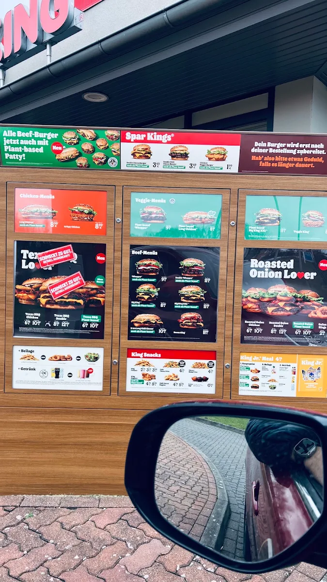 Speisekarte, Burger King