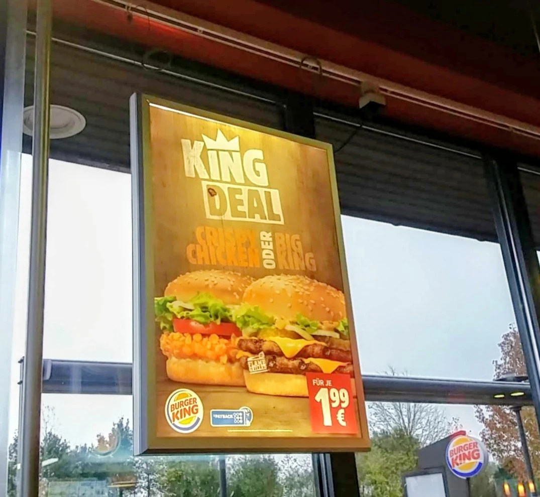 Speisekarte, Burger King