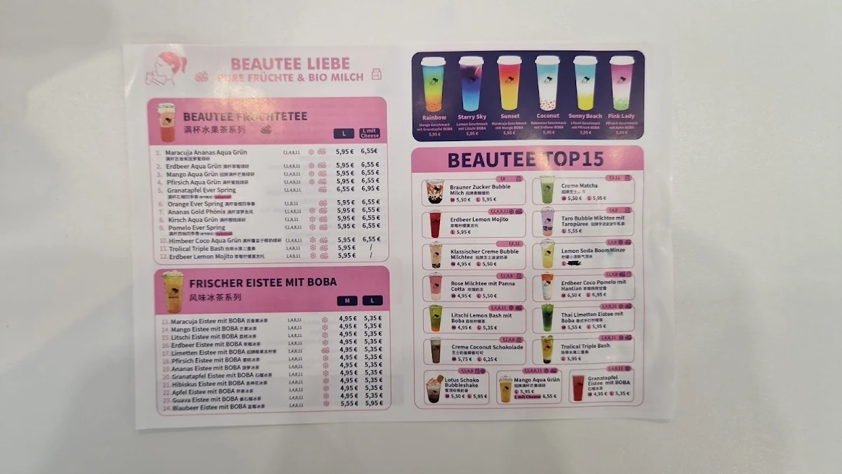 Speisekarte, Beautee Bubble Tea Dortmund