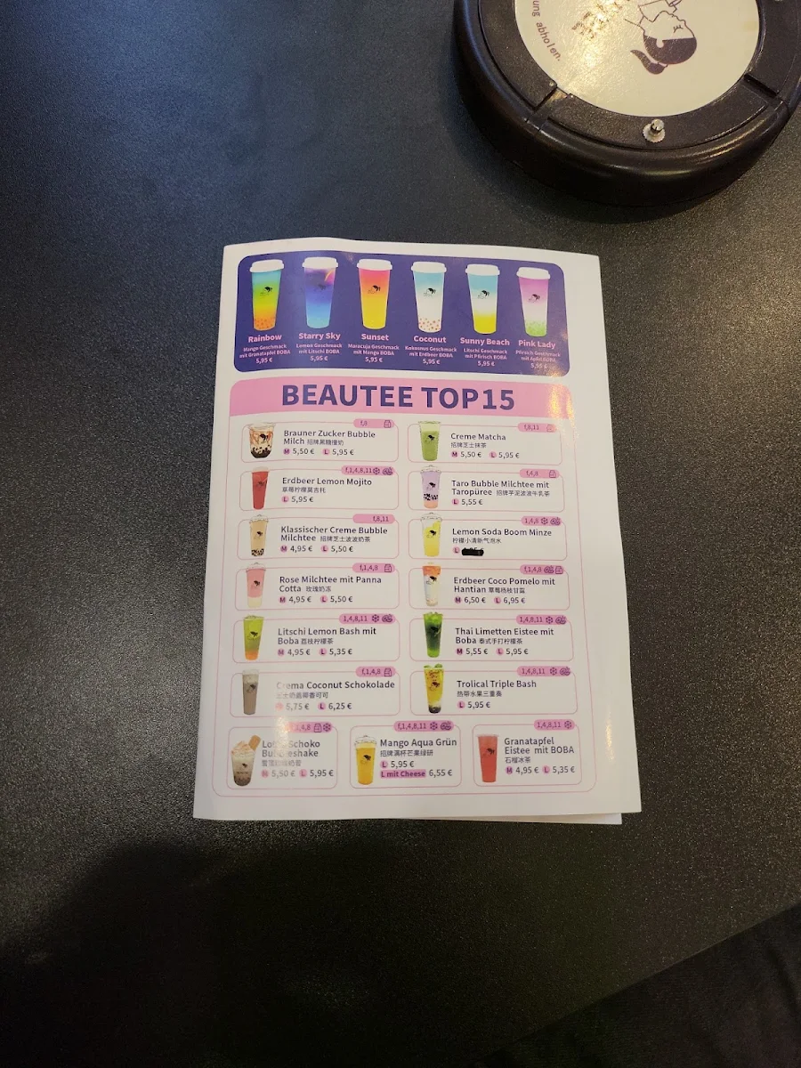 Speisekarte, Beautee Bubble Tea Dortmund