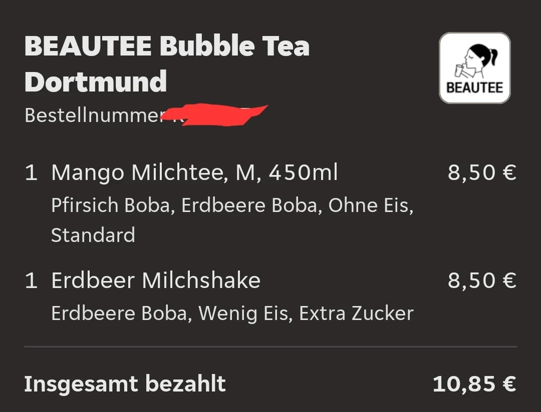 Speisekarte, Beautee Bubble Tea Dortmund