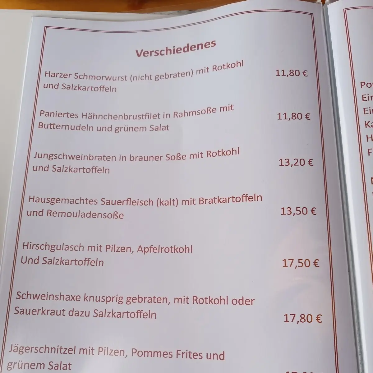 Speisekarte photo 3