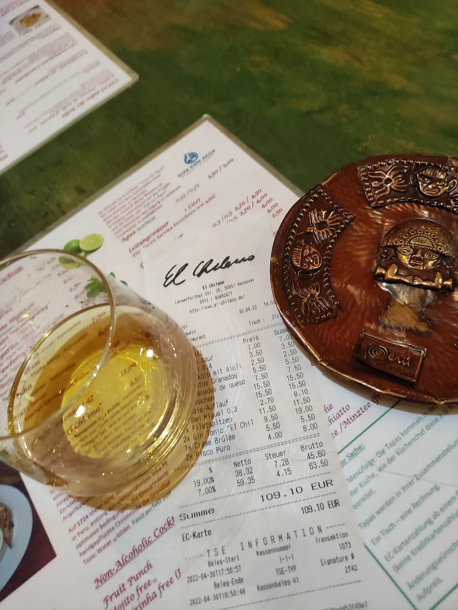 Speisekarte, El Chileno Restaurant