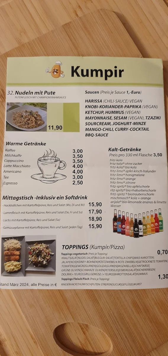 Speisekarte, Ecke Kumpir
