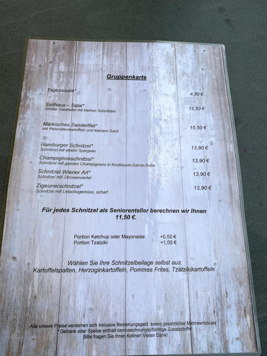 Speisekarte, Gasthaus Zum Alten Brauhaus