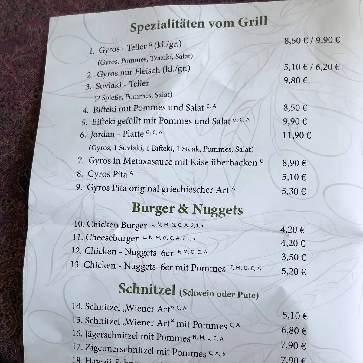 Speisekarte photo 4