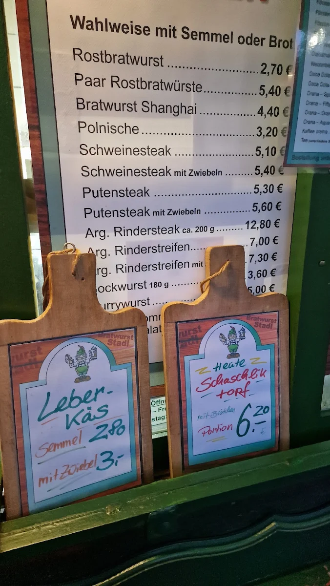 Speisekarte, Bratwurst-Stadl
